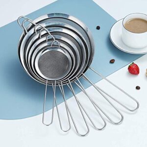 Kyraton Fine Mesh Strainer 6 Pieces Set, Flour Sifter For Baking, Stainless Steel Clander, Matcha Tea Strainer, Gravy Separator, Stasher Sieve Pasta Strainers