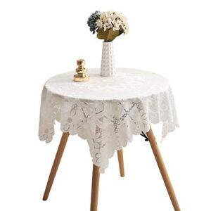 homecool square small table cloth - ivory crochet tablecloth for round coffee table 35 x 35 inch - sunflower