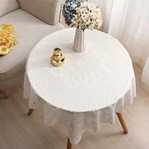 HOMECOOL Square Small Table Cloth - Ivory Crochet Tablecloth for Round Coffee Table 35 X 35 Inch - Sunflower