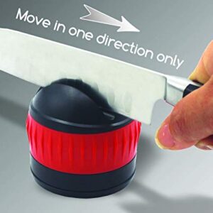 Jokari Knife Sharpener with Suction Kitchen Safety Seals to the Counter for One Handed Sharpening of Knives. In 3 Steps Blades Make Diamond Sharp Slices Rated Near Chef Quality. Skip the Electric Tool