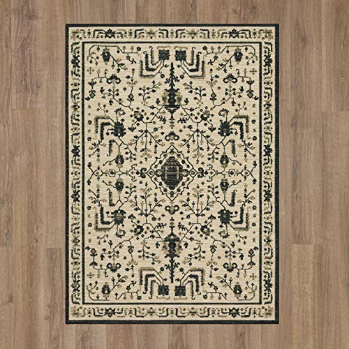 Mohawk Home Modern Farmhouse Daran Black Border Traditional (5' X 7') Area Rug