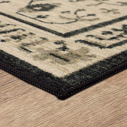 Mohawk Home Modern Farmhouse Daran Black Border Traditional (5' X 7') Area Rug