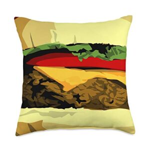 styleuniversal cases cheeseburger throw pillow, 18x18, multicolor