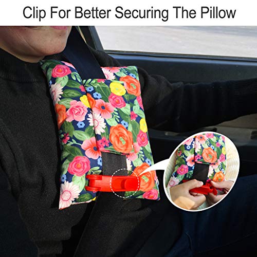 D. Cozy Seat Belt Pillow Post Surgery Mastectomy Breast Cancer Chemo Port Pillows Post Op Heart Surgery Recovery Comfort Cushion for Women Men Patients (Cute Flower), 1 Count (Pack of 1)