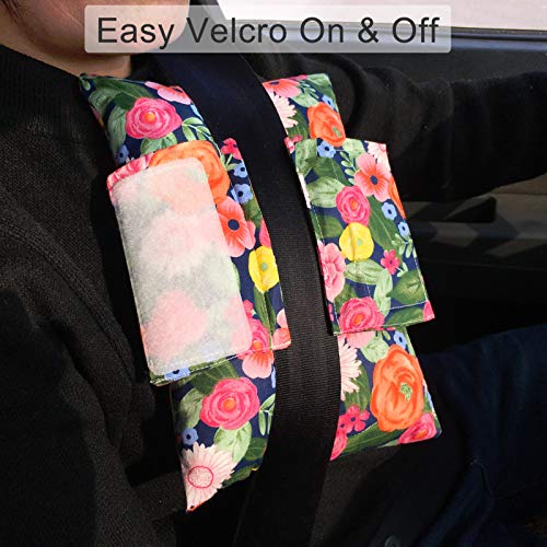 D. Cozy Seat Belt Pillow Post Surgery Mastectomy Breast Cancer Chemo Port Pillows Post Op Heart Surgery Recovery Comfort Cushion for Women Men Patients (Cute Flower), 1 Count (Pack of 1)