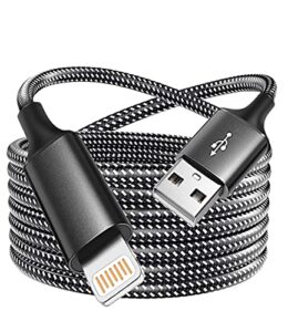 iphone charger cord, usb a to lightning cable [apple mfi certified approved] nylon braided fast charging cable 12w 3ft compatible iphone 14 plus/13 pro max/12 mini/11 promax/xs max/xr/x/8/7/6/5/ipad
