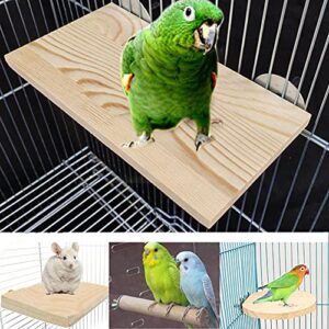 Bird Perch Stand Parrot Wooden Platform Standing Playground 6 Pcs Chew Toys Natural Cuttlebone Paw Grinding Stick for Parakeet Budgies Cockatiels Conure Lovebirds Cage Accessories Exercise Toys