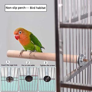 Bird Perch Stand Parrot Wooden Platform Standing Playground 6 Pcs Chew Toys Natural Cuttlebone Paw Grinding Stick for Parakeet Budgies Cockatiels Conure Lovebirds Cage Accessories Exercise Toys