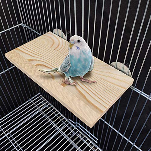 Bird Perch Stand Parrot Wooden Platform Standing Playground 6 Pcs Chew Toys Natural Cuttlebone Paw Grinding Stick for Parakeet Budgies Cockatiels Conure Lovebirds Cage Accessories Exercise Toys