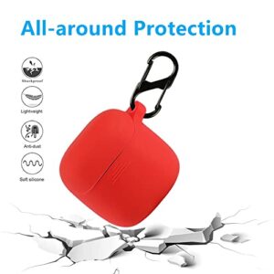 Haotop Silicone Anti-Lost & Shockproof Protective Charging Case Cover Compatible with JBL Tune 225 TWS/220TWS (Deep Red)