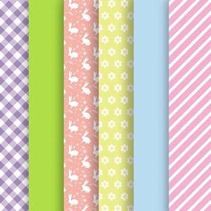 Whaline Easter Tissue Paper 90 Sheet Colorful Gift Wrapping Paper Sheet Pastel Rabbit Bunny Flower Plaid Wrapping Paper Spring Holiday Art Tissue for Easter DIY Gift Packing, 13.8 x 19.7 Inch