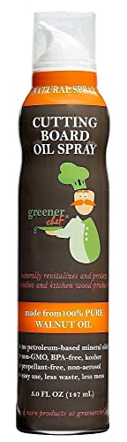 Extra Large Bamboo Cutting Board and Food Grade Oil Spray by Greener Chef