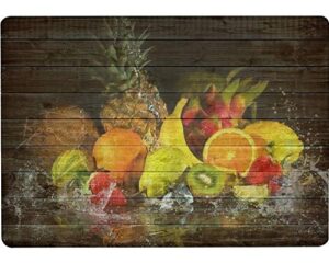 bfjlcwekf tempered glass cutting board fruits on black background with water splash tableware kitchen decorative cutting board with non-slip legs, serving board, large size, 15 inches x 11 inches