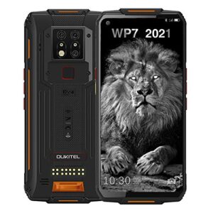 oukitel wp7 rugged smartphone,night vision camera 6gb + 128gb helio p90 waterproof unlocked android 10 cell phone 6.53'' fhd+ global 4g lte dual sim, ip68 triple cameras nfc cellphone