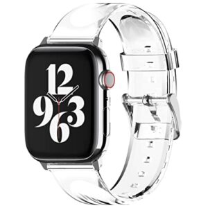 elago clear band compatible with apple watch band 38mm 40mm 41mm, compatible with iwatch series 8/se2/7/6/se/5/4/3/2/1 – transparent protective band, watch strap connector included