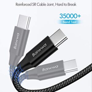 Baiwwa [ 15ft/4.6m ] Extra Long USB C Cable, Premium Nylon Braided USB A to Type C Cable Charger Cord Compatible with Samsung Galaxy Note Tab, Moto, LG, Pixel and More USB C Smartphone & Tablet