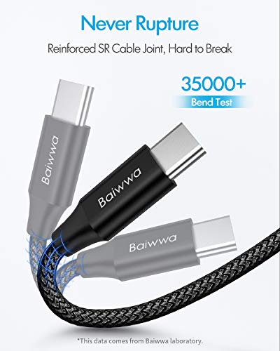 Baiwwa [ 15ft/4.6m ] Extra Long USB C Cable, Premium Nylon Braided USB A to Type C Cable Charger Cord Compatible with Samsung Galaxy Note Tab, Moto, LG, Pixel and More USB C Smartphone & Tablet