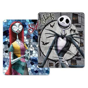 Spirit Halloween Jack and Sally Reversible The Nightmare Before Christmas Fleece Blanket