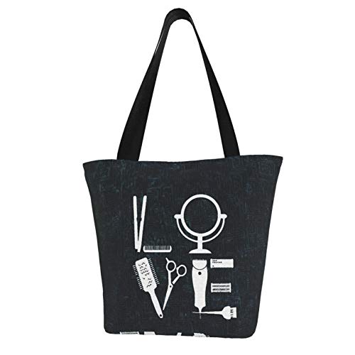 antcreptson Hairdresser Hairstylist Love for Her Hair Stylist Bib.Jpg Canvas Tote Bag for Women Travel Work Shopping Grocery Top Handle Purses Large Totes Reusable Handbags Cotton