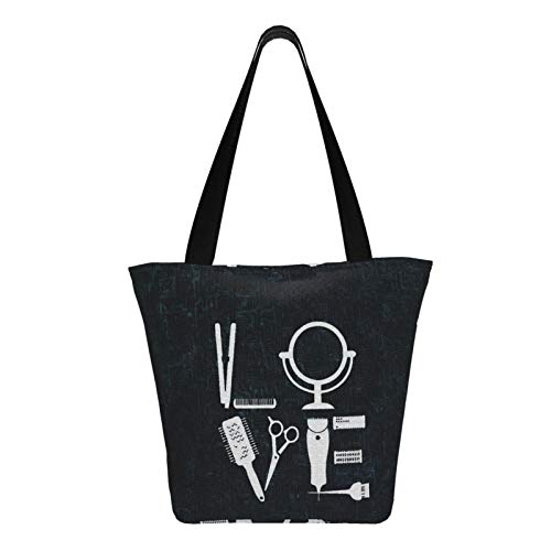 antcreptson Hairdresser Hairstylist Love for Her Hair Stylist Bib.Jpg Canvas Tote Bag for Women Travel Work Shopping Grocery Top Handle Purses Large Totes Reusable Handbags Cotton