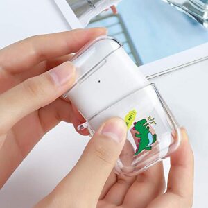 Akabeila Airpods Case Cover for Women Men,Compatible with Apple Airpods 2 Case Airpod Case Dinosaur Cute Clear Case Cases [Supports Wireless & Cable Charging] [with Carabiner] Anti-Fall Air Pod Case