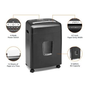 Amazon Basics 12-Sheet Micro Cut Paper Shredder and Credit Card CD Shredder with 6 Gallon Bin