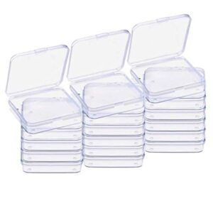 gebildet 18 pack mini clear plastic bead storage containers box case with lid for pills,tiny bead,and other small items