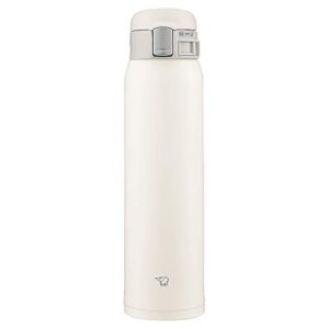 zojirushi sm-sf60-wm water bottle, direct drinking, one-touch opening, stainless steel mug, 20.3 fl oz (600 ml), pale white