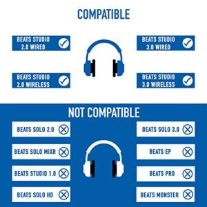 Earpadz Replacement for Beats Studio 3 and Studio 2 Ear Pads, Protein Leather Headphone Cushions (Midnight, Black, 1 Pair)