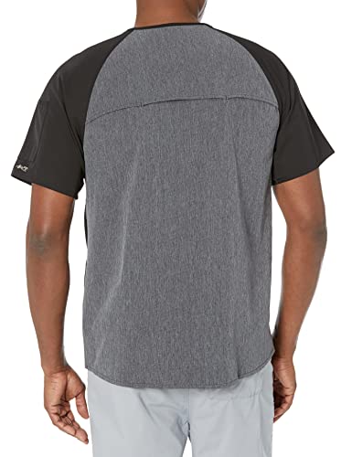 Carhartt Men's 2-Tone Raglan Sleeve Scrub Top, Charcoal Heather, LG