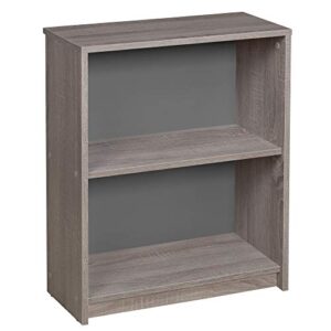 niche lux 28 in home 2 tier open shelf wood bookcase- latte