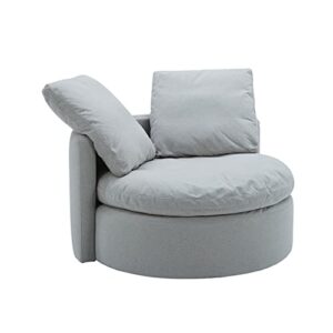 amazon brand – stone & beam alende deep swivel living room accent chair, 46''w, light grey