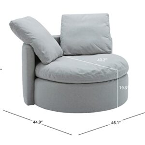 Amazon Brand – Stone & Beam Alende Deep Swivel Living Room Accent Chair, 46''W, Light Grey