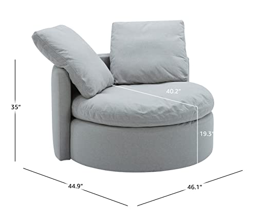 Amazon Brand – Stone & Beam Alende Deep Swivel Living Room Accent Chair, 46''W, Light Grey