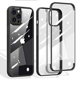 iphone 12 universal double- sided tempered glass phone case (mysterious black)