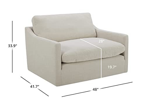 Amazon Brand – Stone & Beam Rustin Contemporary Deep-Seated Living Room Accent Chair, 48"W, Cream
