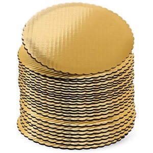 starmar 12 inch gold cake boards rounds, [24 pack] cake base, 12-in circle cardboard, disposable 12 in round cake boards perfect for cake decorating,