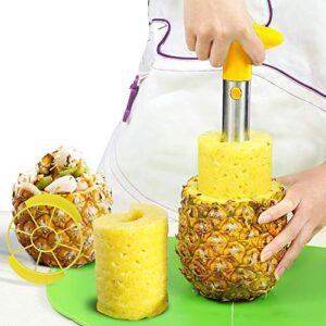 Vanleonet Pineapple slicer Corer, [Upgraded] 304 Stainless Steel Pineapple Cutter pineapple corer slicer tool for home and kitchen