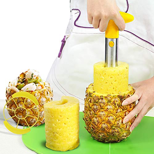 Vanleonet Pineapple slicer Corer, [Upgraded] 304 Stainless Steel Pineapple Cutter pineapple corer slicer tool for home and kitchen