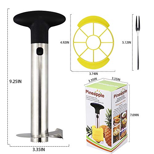 Vanleonet Pineapple slicer Corer, [Upgraded] 304 Stainless Steel Pineapple Cutter pineapple corer slicer tool for home and kitchen