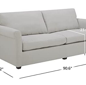 Amazon Brand – Stone & Beam Balkan Contemporary Rolled-Arm Sofa Couch, 91"W, Chalk
