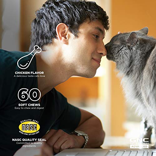 GNC for Pets Advanced Immune Support Cat Supplements 60 Ct | Lysine Treats for Cats, Immune Support Cat Vitamins and Supplements | L-Lysine,Vitamin C, and Brewers Dried Yeast Cat Supplement