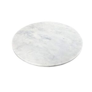 BustleDust 100% Natural Marble Pastry Board for Food, Tea, Coffee, Breakfast, Snacks, Cheese, Appetizers - Use in Kitchen, Bathroom, Office - Natural Marble (Gray White,Glossy Surface)