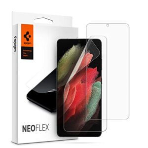 spigen neoflex screen protector designed for samsung galaxy s21 ultra (2021) [2 pack] - case friendly