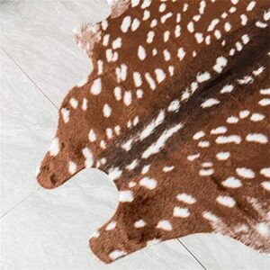 Faux Cowhide Rug Animal Skin Area Rug Deer Rug Cow Hides and Skins Rug Sika Deer Carpet for Home,Livingroom (6.1x5ft)