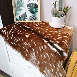 Faux Cowhide Rug Animal Skin Area Rug Deer Rug Cow Hides and Skins Rug Sika Deer Carpet for Home,Livingroom (6.1x5ft)