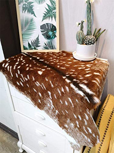 Faux Cowhide Rug Animal Skin Area Rug Deer Rug Cow Hides and Skins Rug Sika Deer Carpet for Home,Livingroom (6.1x5ft)