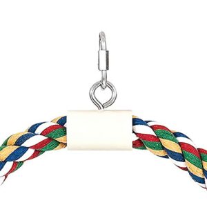 SONGBIRDTH Parrot Chew Toys - Pet Bird Parrot Cotton Rope Circle Ring Stand Hanging Swing Cage Chew Play Toy for Medium and Small Parrot 15cm