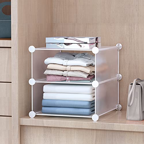 GuanJun Storage Shelf Dividers,Closet Shelf Organizer Divider and Separator for Storage and Organization (White1, 2-Layers)…