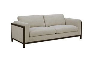 amazon brand – stone & beam chesler contemporary sofa couch with wood trim, 88"w, cream